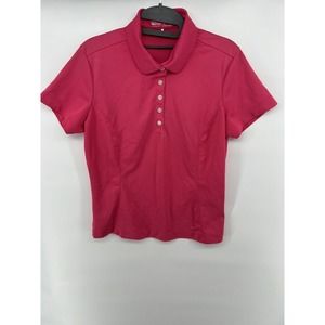 Nike Golf Fit Dry Womens M Hot Pink Short Sleeve Performance Polo Shirt